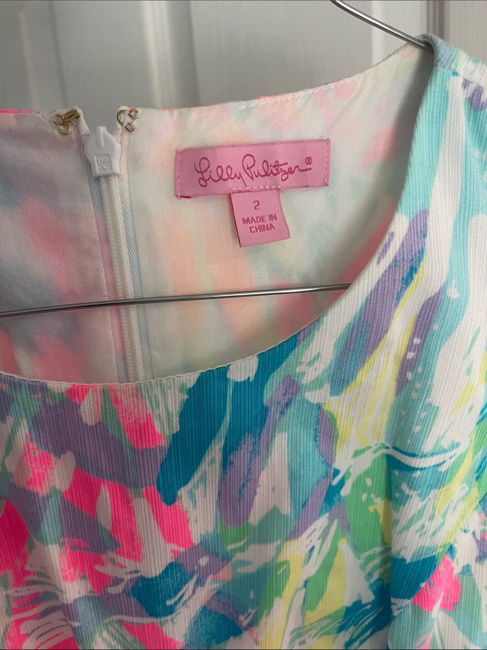Lilly Pulitzer Multicolor Tropical Shift Dress with Hot Pink Trim - Picture 3 of 4